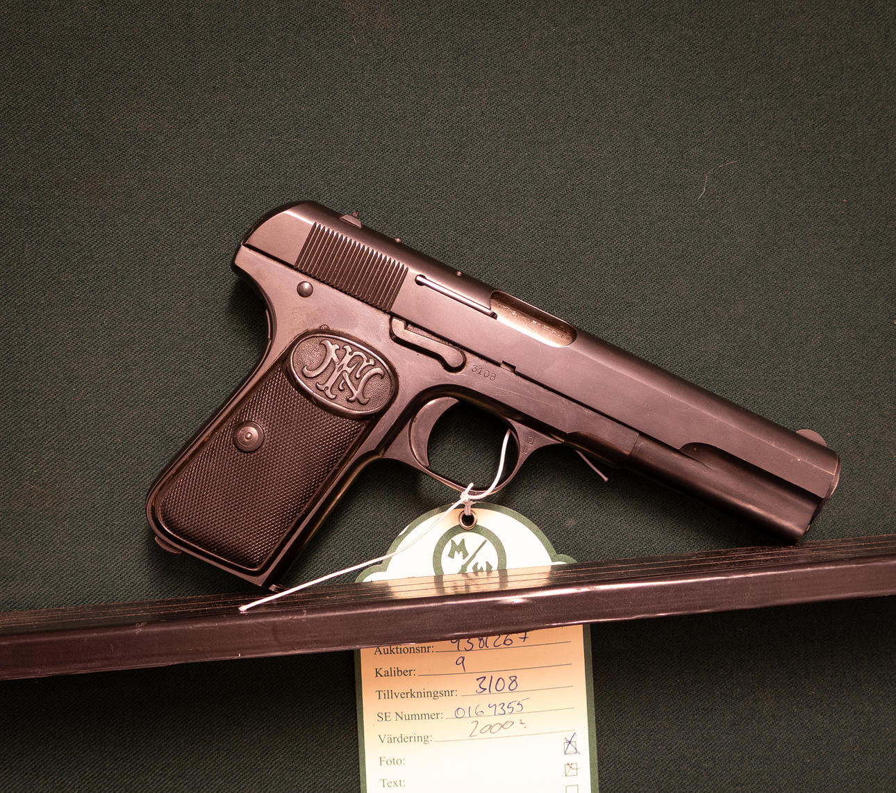 FN gun 07 cal. 9 #3108 SE0164355.