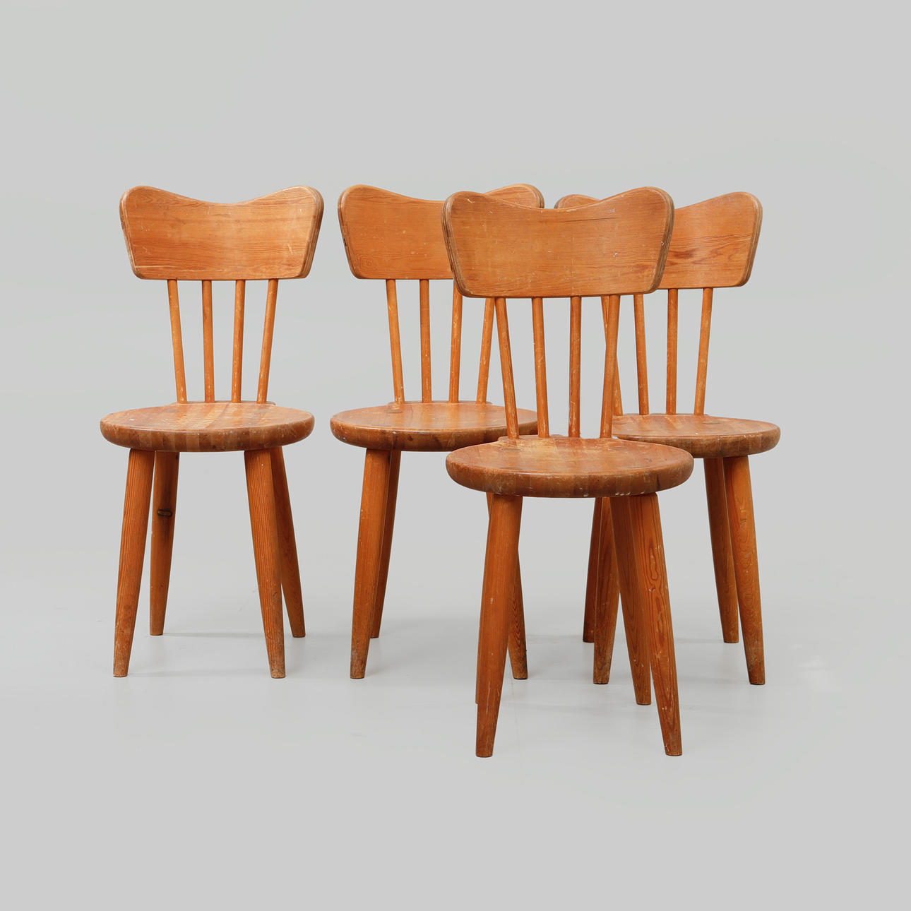 TORSTEN CLAESON. Chairs, 4 pcs, Steneby Hemslöjd, pine.