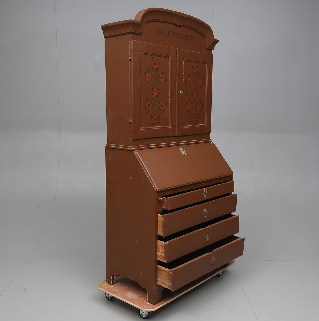 SKRIVSKÅP, allmoge, 1700/1800-tal.