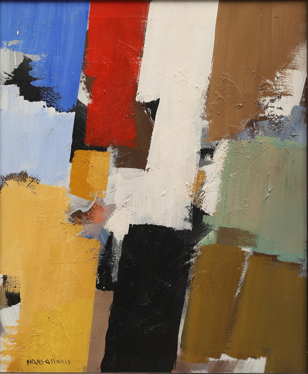 HANS OSSWALD. “Polychrome idea”, oil on canvas, signed and dated 1973.