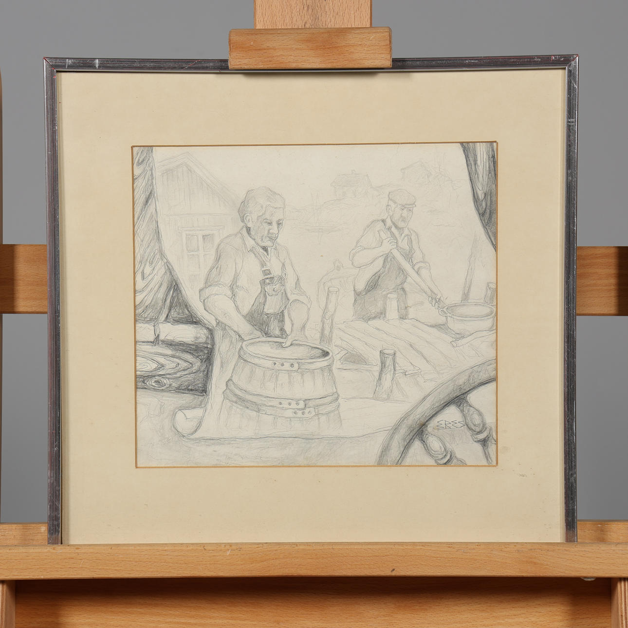 ARNOLD ERES. ZEICHNUNG, Bleistift, signiert.