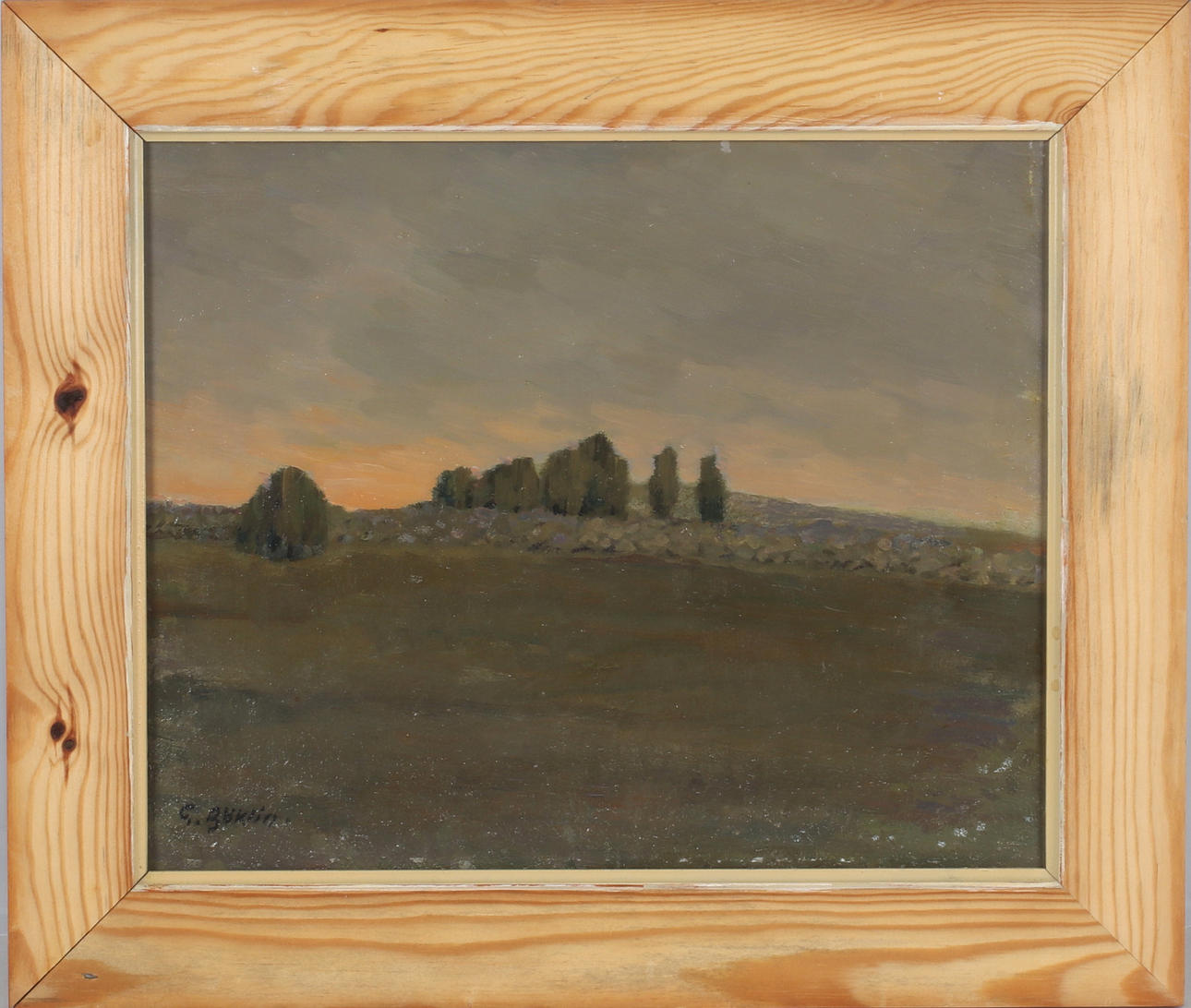 GUSTAF BÖKLIN. Landscape, oil on panel, signed.