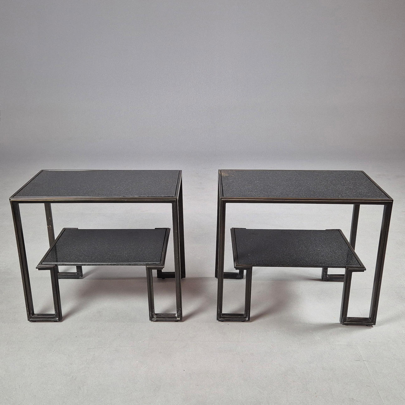 ATTRIBUTED TO PAOLO MOSCHINO COPENHAGEN SIDE TABLES, A PAIR.