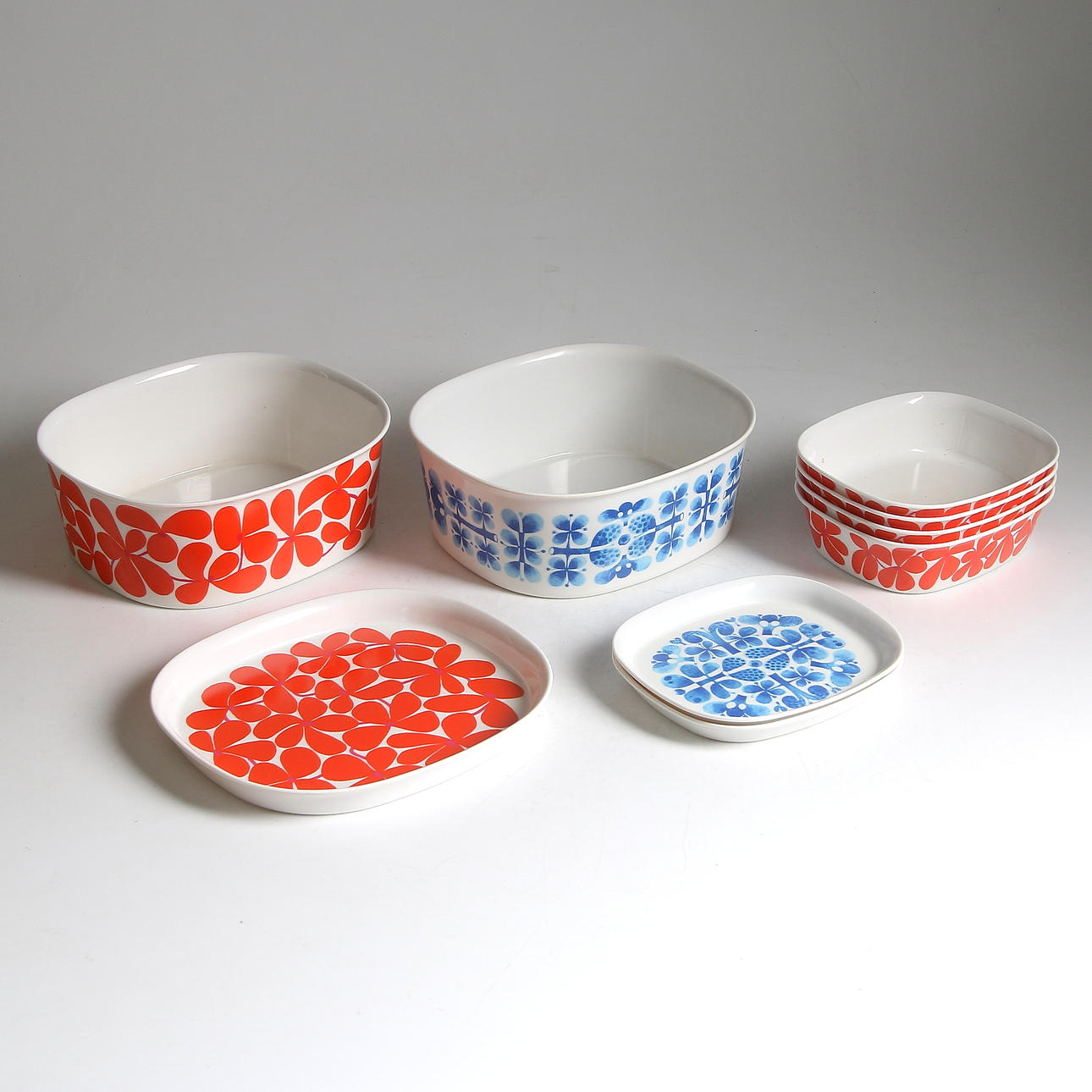 SERVISDELAR, 9 delar, ornamin, Stig Lindberg, Gustavsberg.