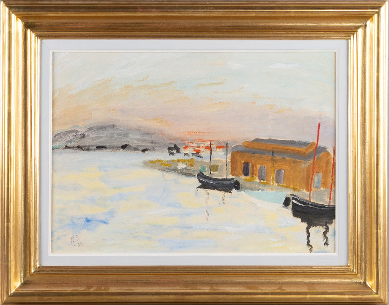 RAGNAR SANDBERG. “In the Harbour”, goache on paper.