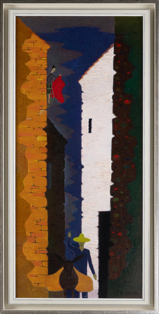 WALDEMAR LORENTZON. “Buenos dias senor”, oil on panel.