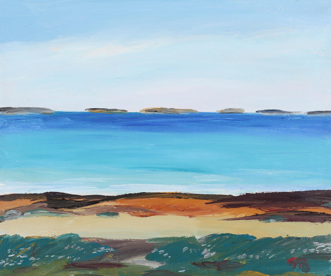 GÖRAN BRUNIUS. Sea view, oil on canvas, signed.