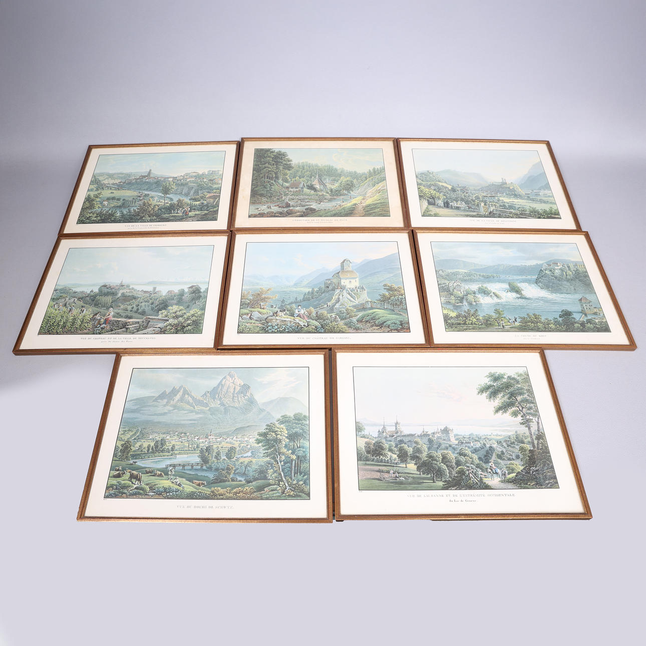 GROUP OF EIGHT COLOURED PRINTS SWISS VIEWS (8).