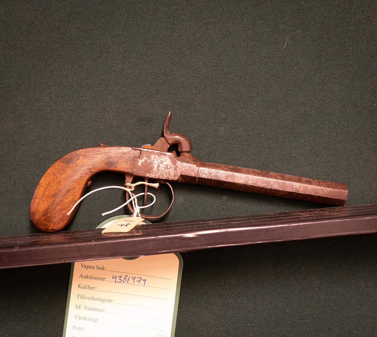 Pistol, Belgian, single shot.