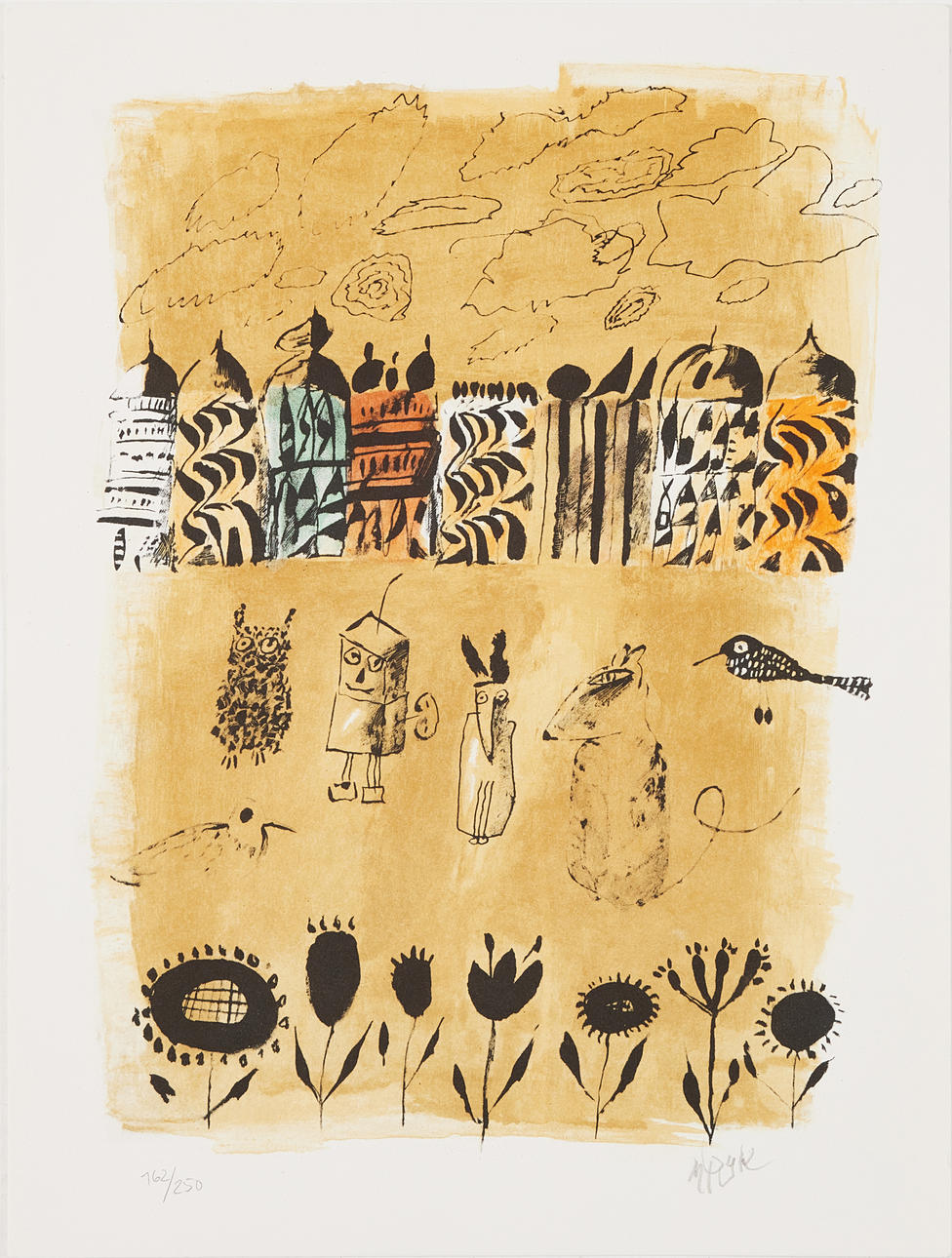 MADELEINE PYK. Figure composition, lithograph in colours, signed.
