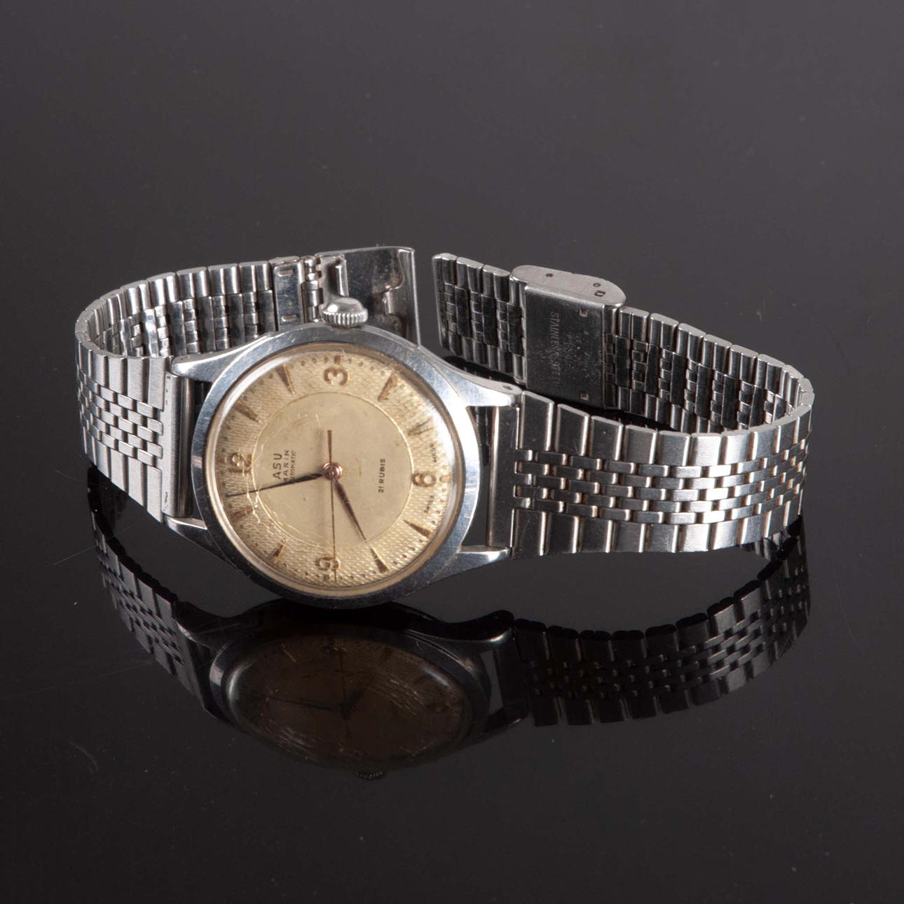 A mid-20th century ASU Marin Automatic wristwatch.