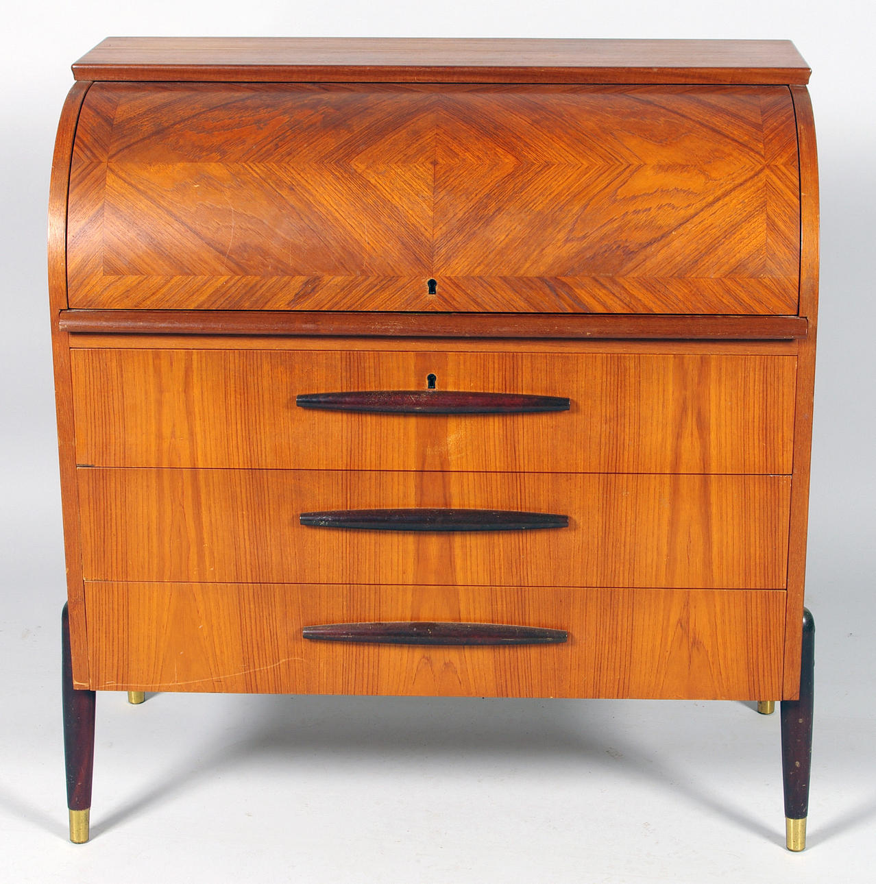 RULLKLAFFSEKRETÄR, teak, 50-tal.