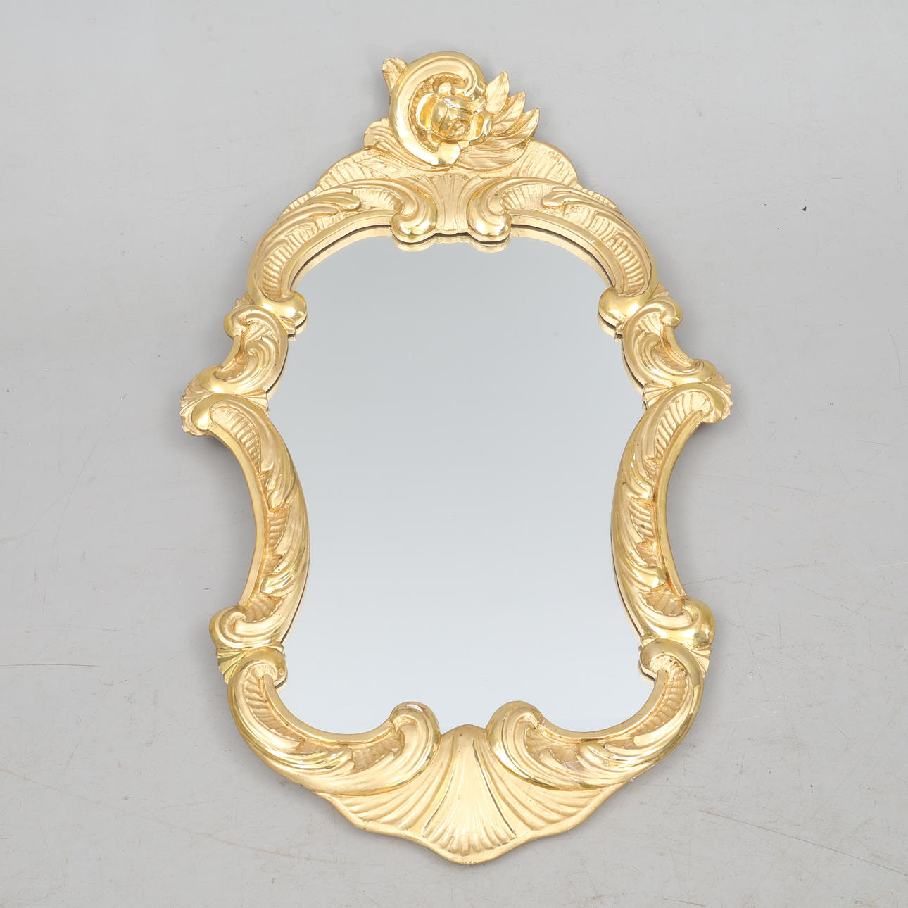 MIRROR, gold-painted wooden frame.