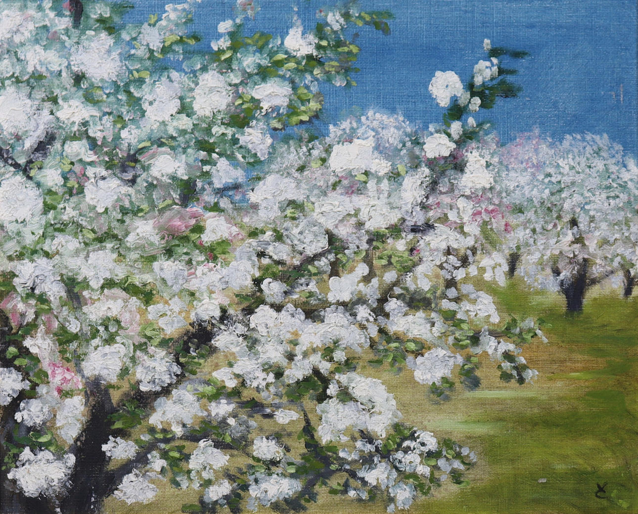 VERA GUNNARSSON, Staffanstorp, Öl auf Leinwand, blühender Baum.