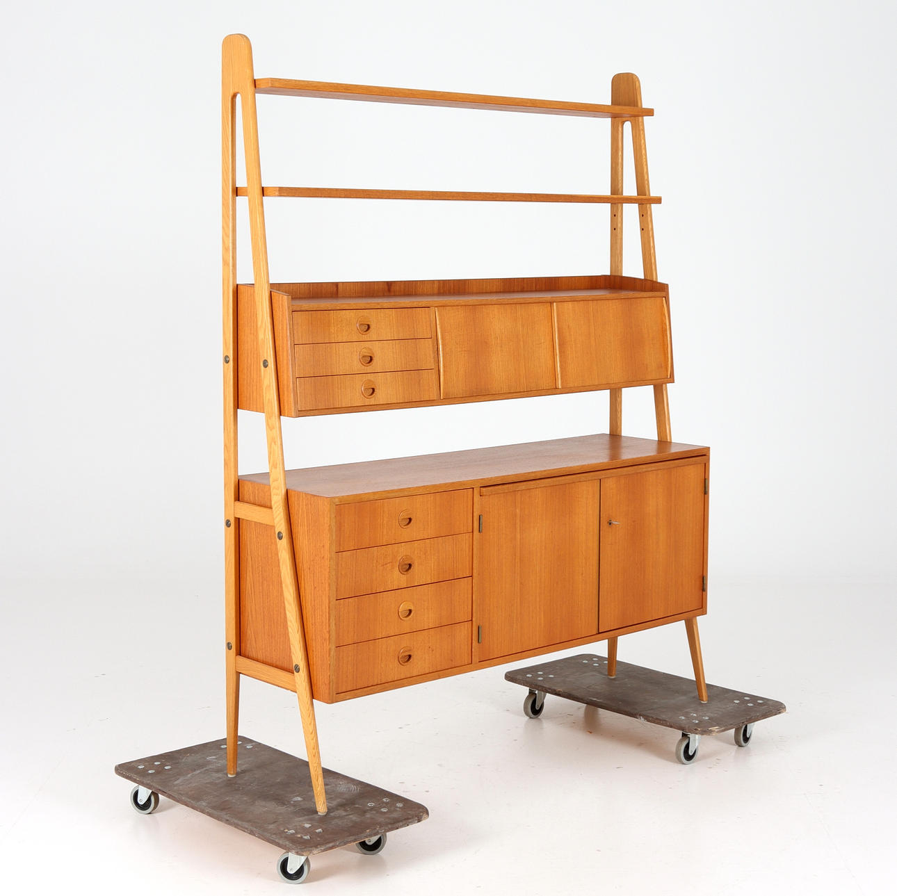 A teak bookcase, 1950s/60s.