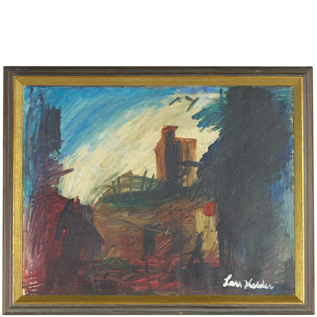 LARS HERDER. Oil on canvas, Kärnen Helsingborg, signed.