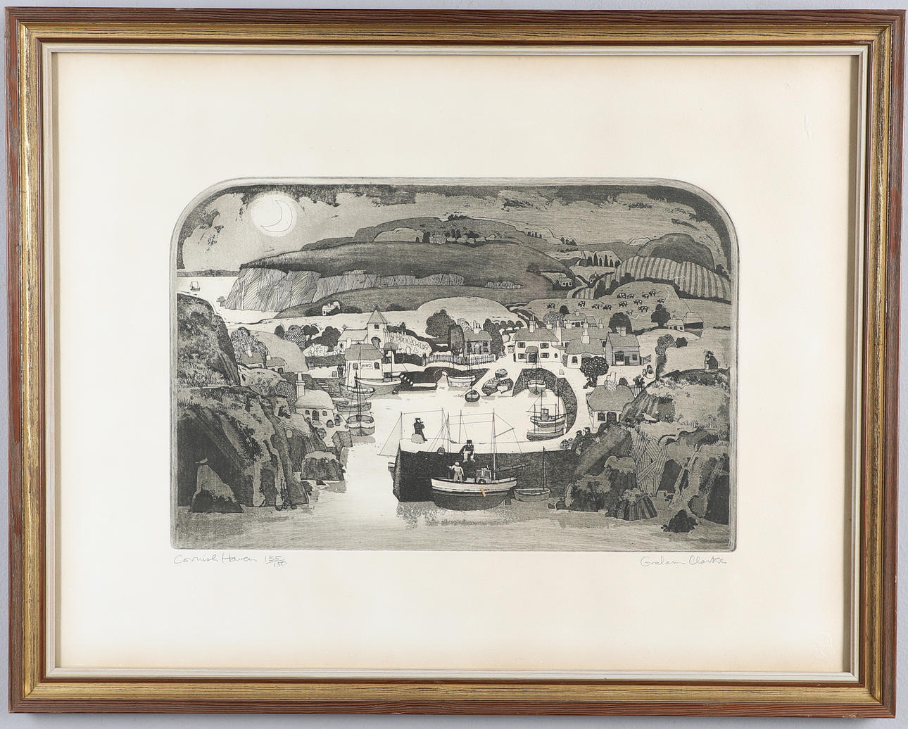 GRAHAM CLARKE (B. 1941). KORNISK HAVN.