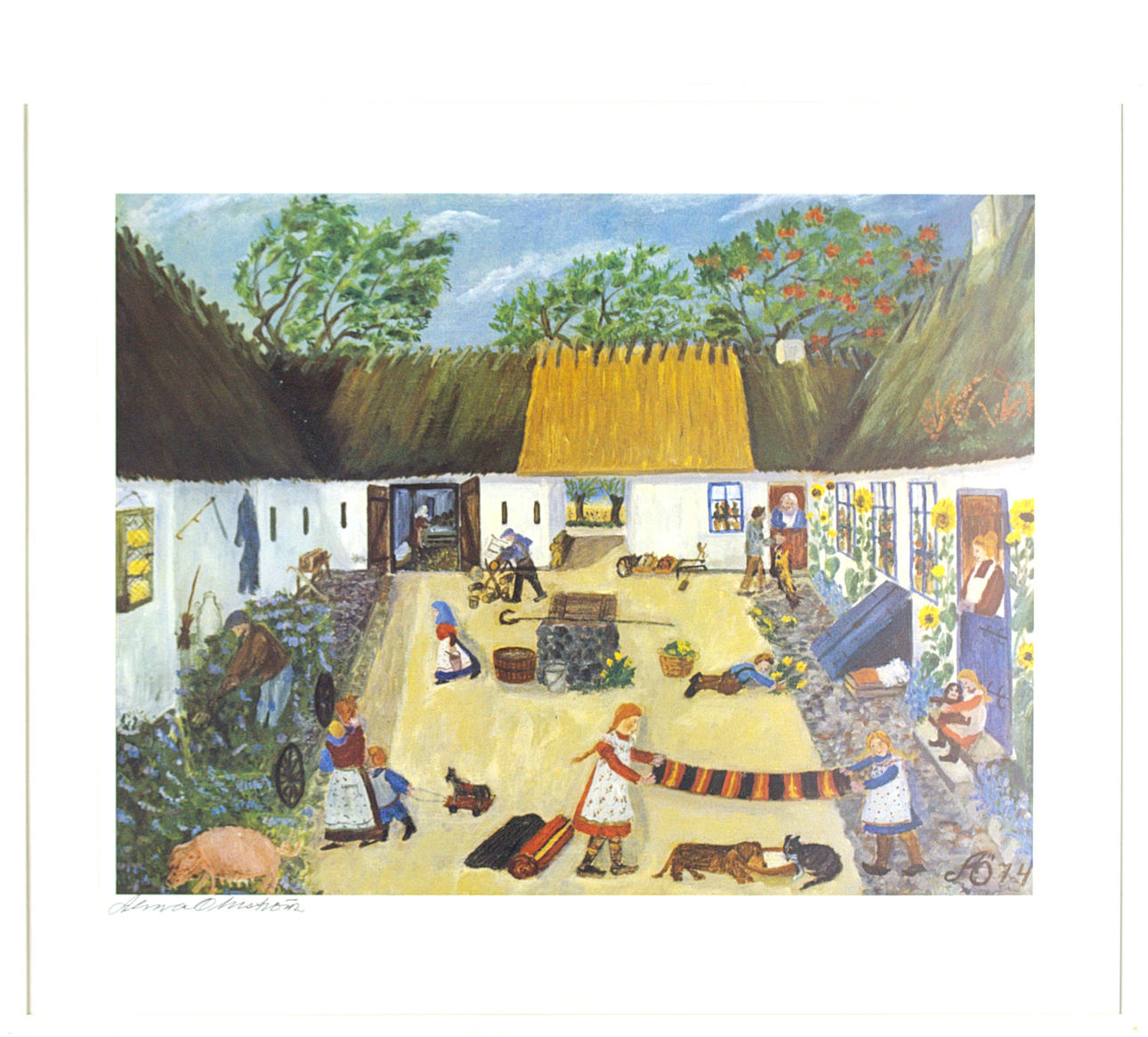 ALMA ÖHRSTRÖM. Print, “Surrounded Farm”, signed.