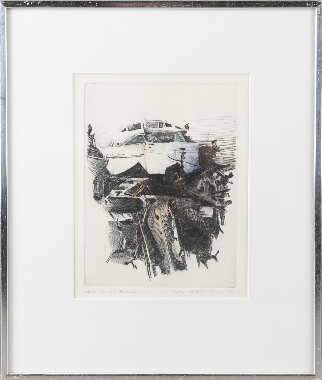 ULF WAHLBERG. Dry needle etching, signed and dated.