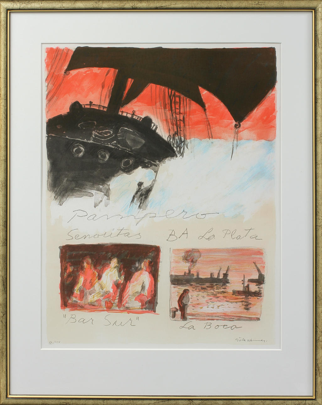 GÖSTA WERNER. Färglitografi, sign o numr XX/XXV.