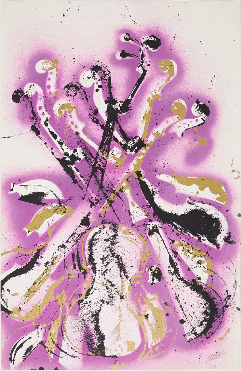 FERNANDEZ ARMAN. Purple violins, silkscreen, signed, numbered.