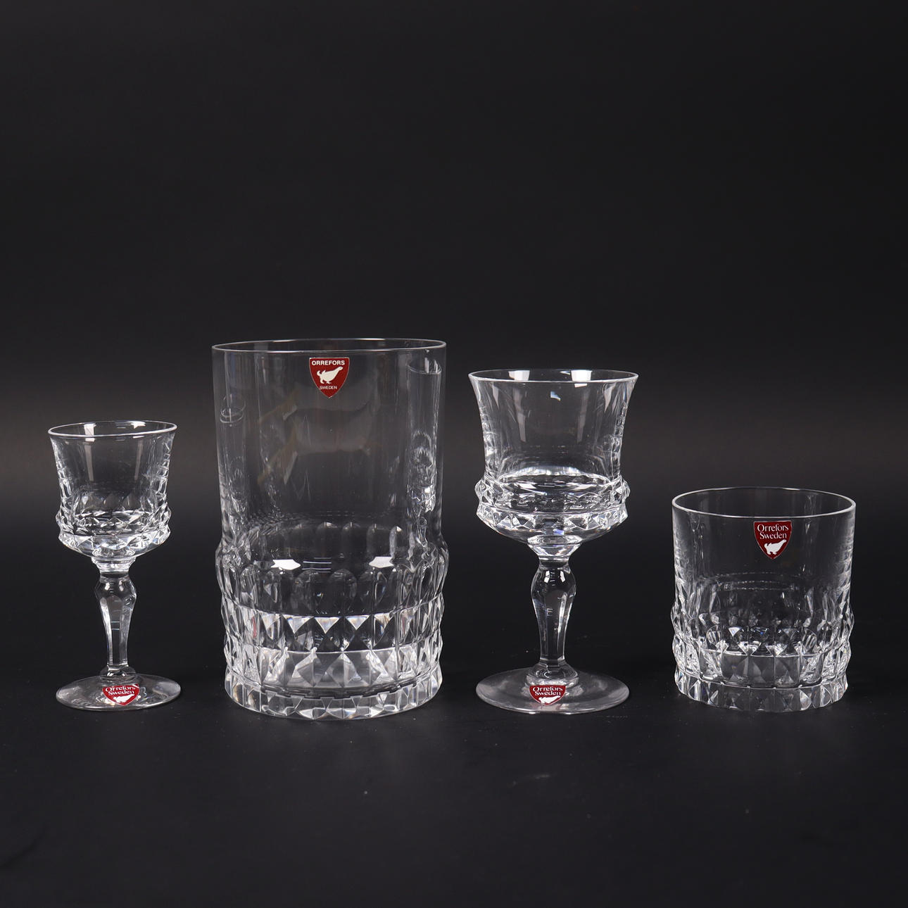 INGEBORG LUNDIN. Orrefors, “Silvia”, glass tableware, 35pcs.
