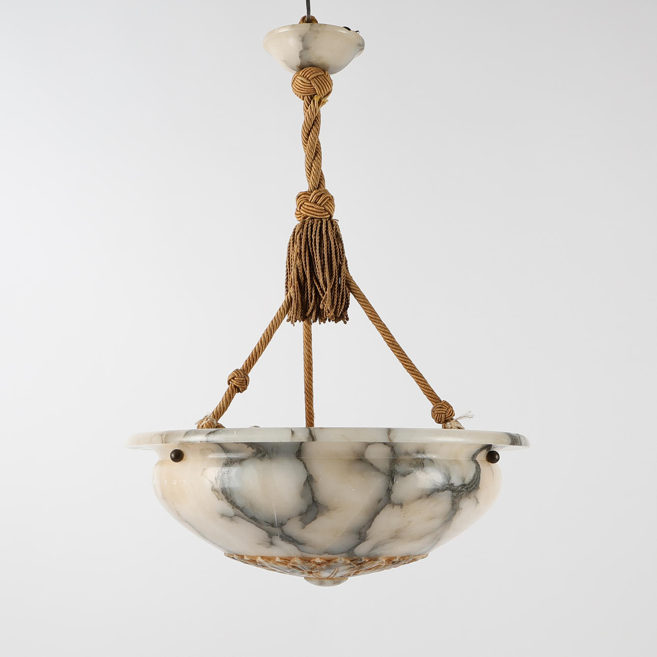 A 1920s/30s alabaster ceiling lamp.