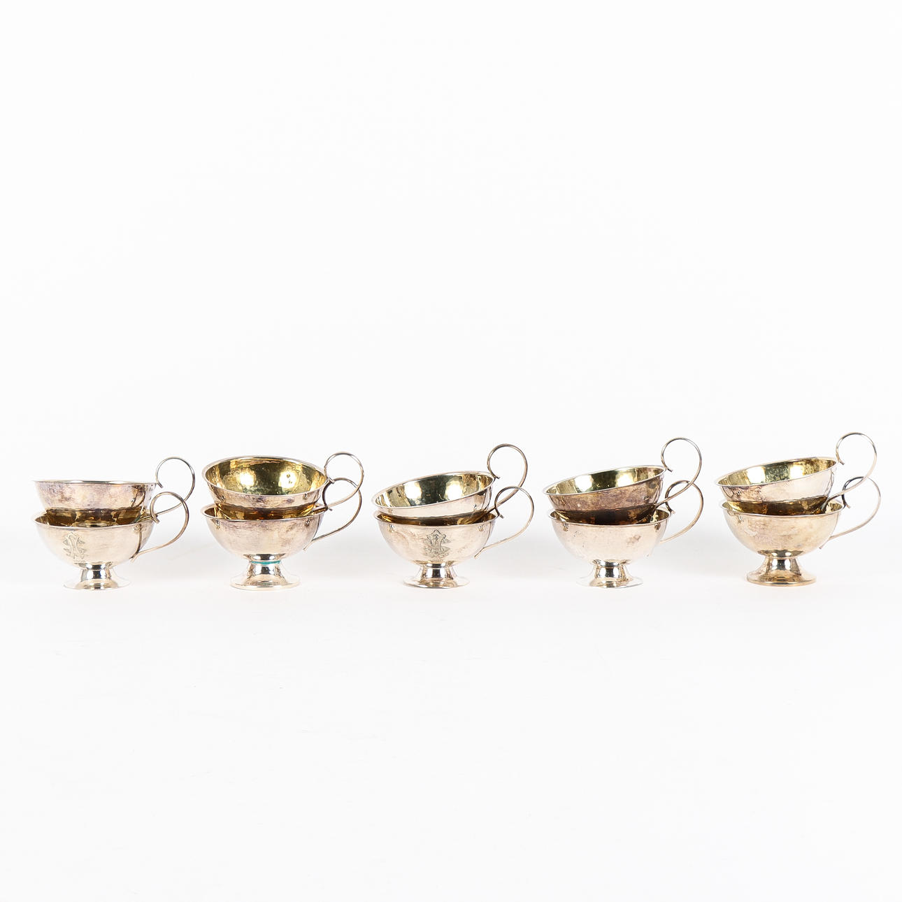 PUNCH BECHER 10 Stück Silber.