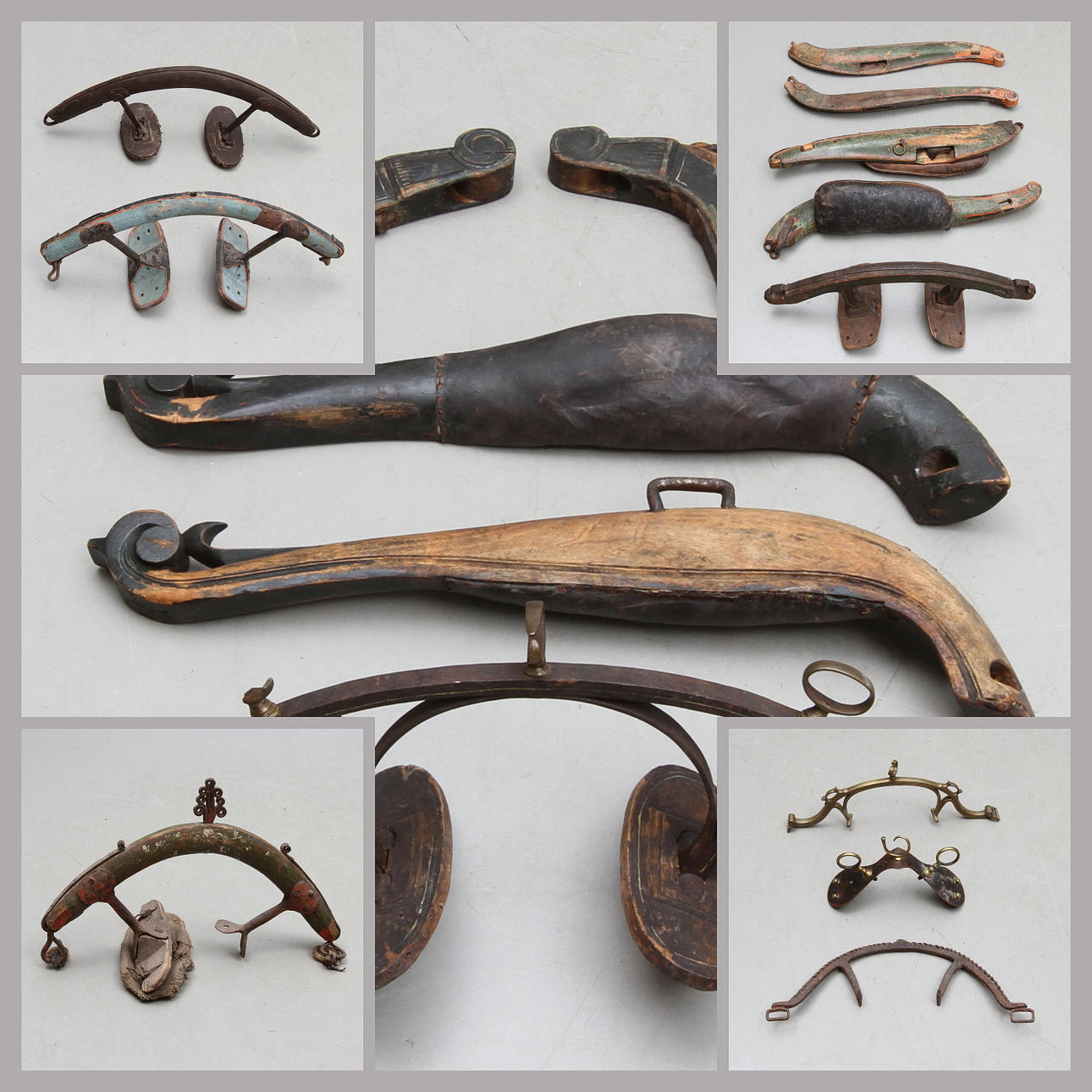 SELBÅGAR samt LOKOR, 14 delar, 1700/1800/1900-tal.