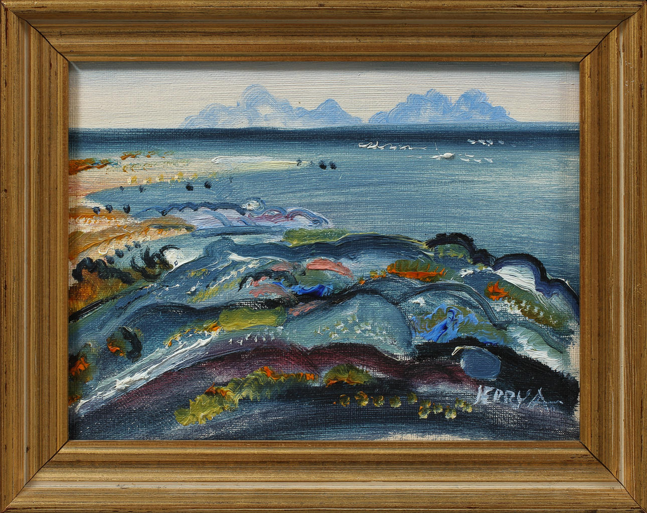 JERRY ANDERSSON. Kustbild, olja på duk, signerad.