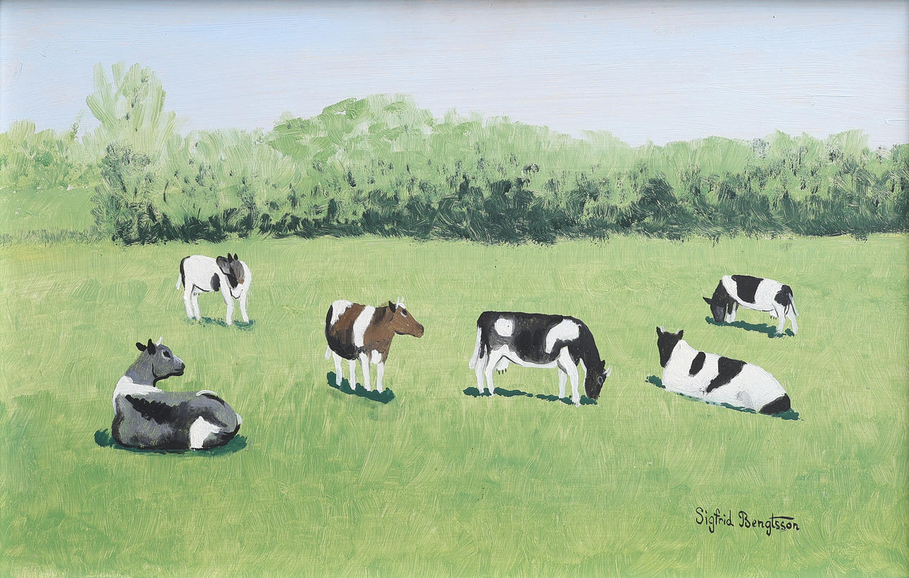SIGFRID BENGTSSON. “COWS BY A FOREST”.