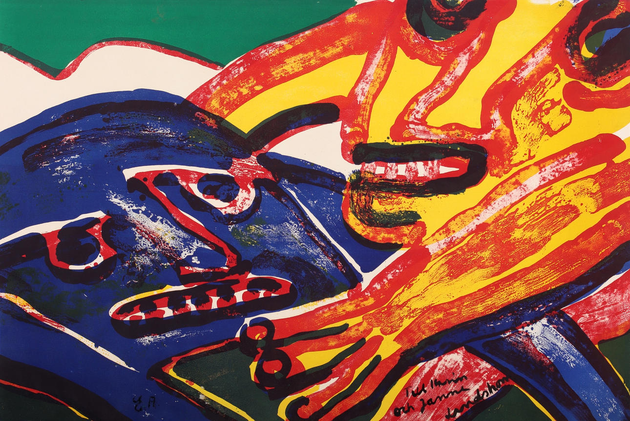 BENGT LINDSTRÖM. Figure composition, lithograph, signed EA edition.