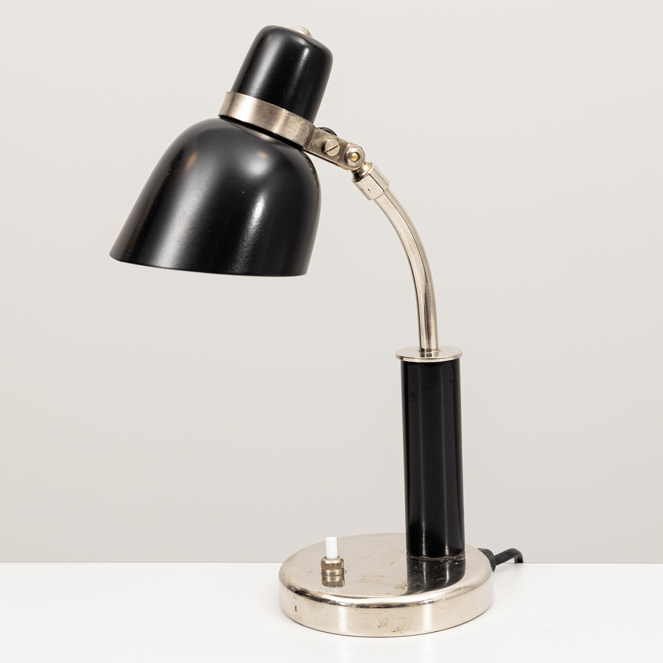A FUNK METAL TABLE LAMP by Erik Tidstrand for Nordiska Kompaniet, Stockholm, 1930's.
