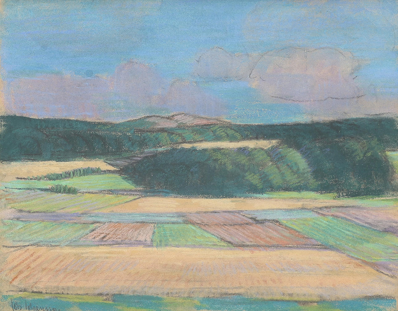 JOHAN JOHANSSON. LANDSCAPE WITH FIELDS.