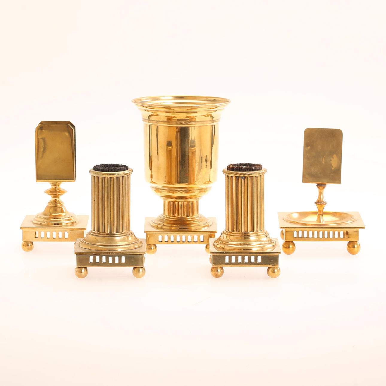 BRASS OBJECTS, 5 pieces, including Skultuna bruk.