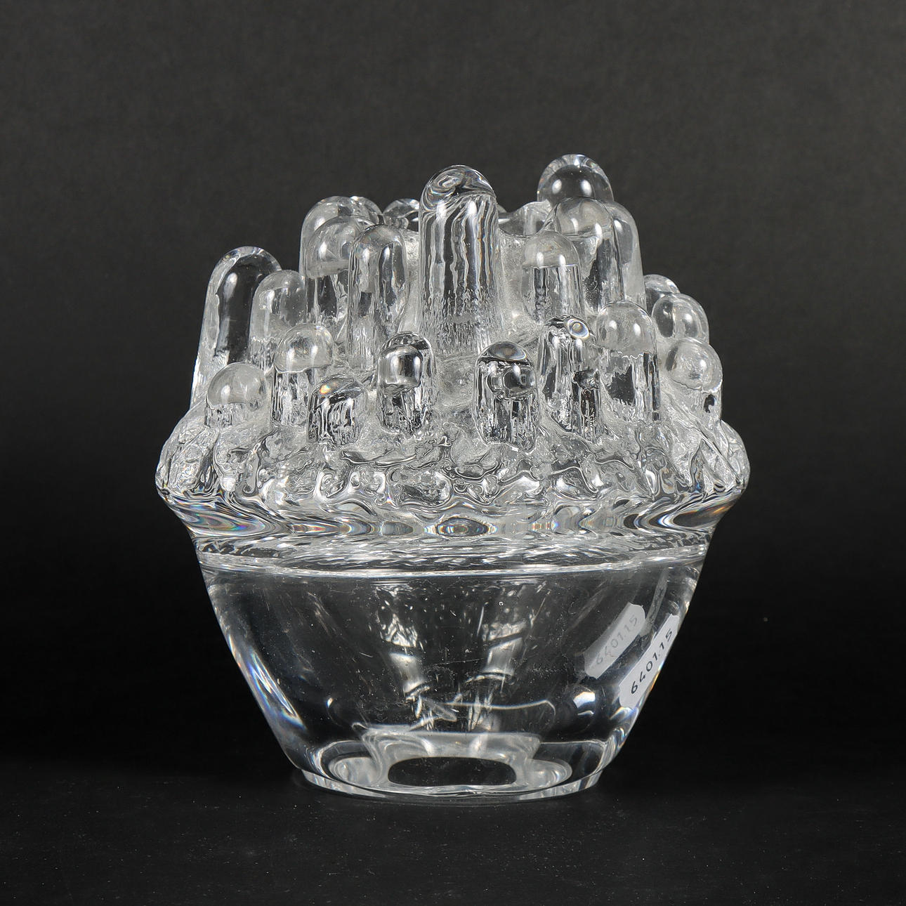 A glass candlestick, Kosta, “Polar”, Göran Wärff.