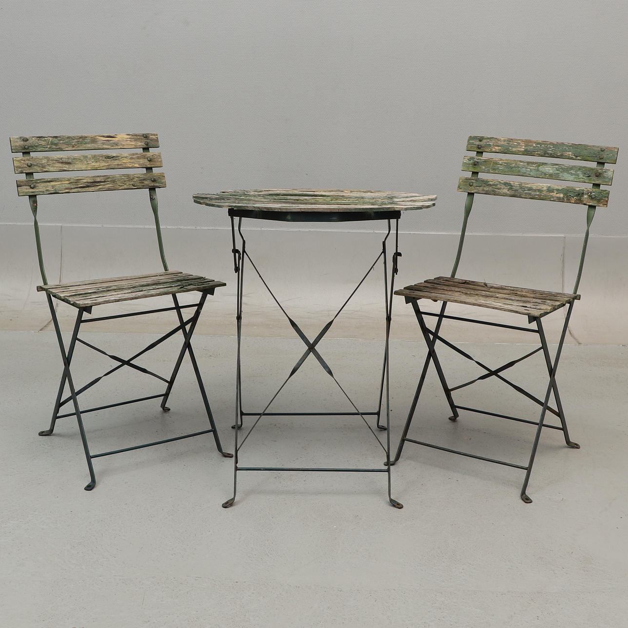 HAVEGRUPPE, 3 stykker, metal & træ, foldbar.
