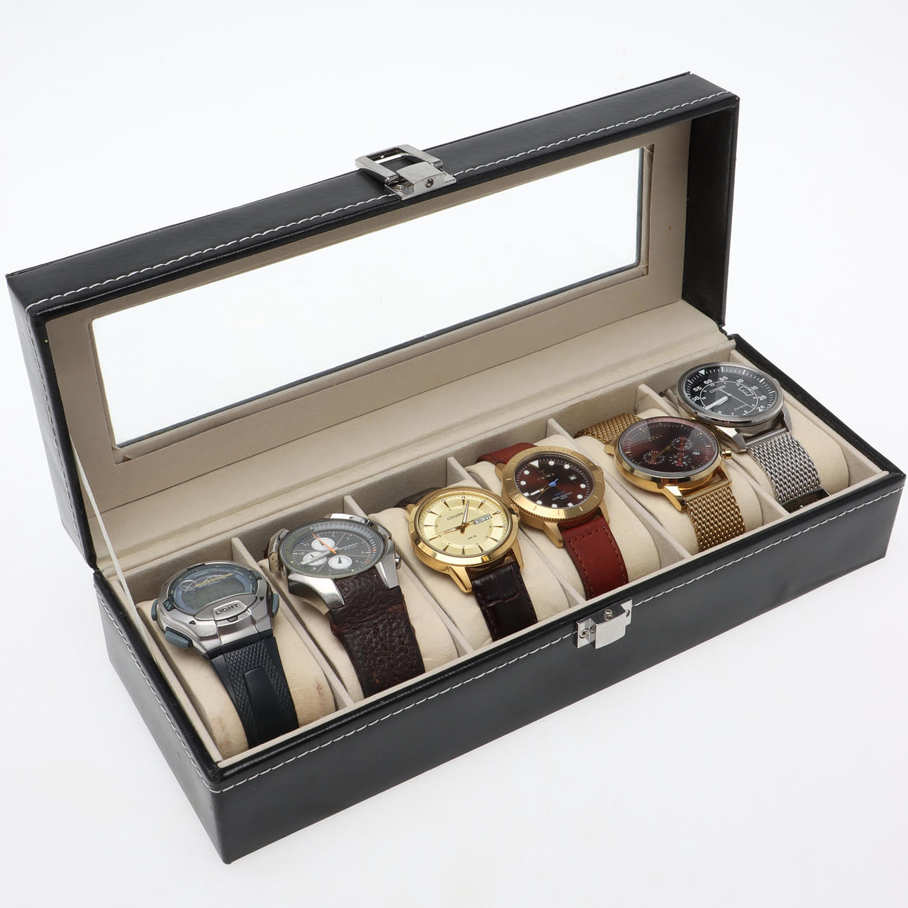 HERRARMBANDSUR, 6 st, bl.a. Citizen, quartz.