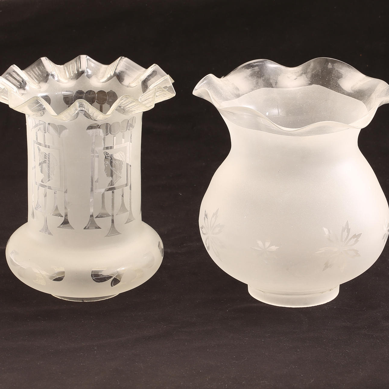 LAMP CUPS, 2 pieces, glass.