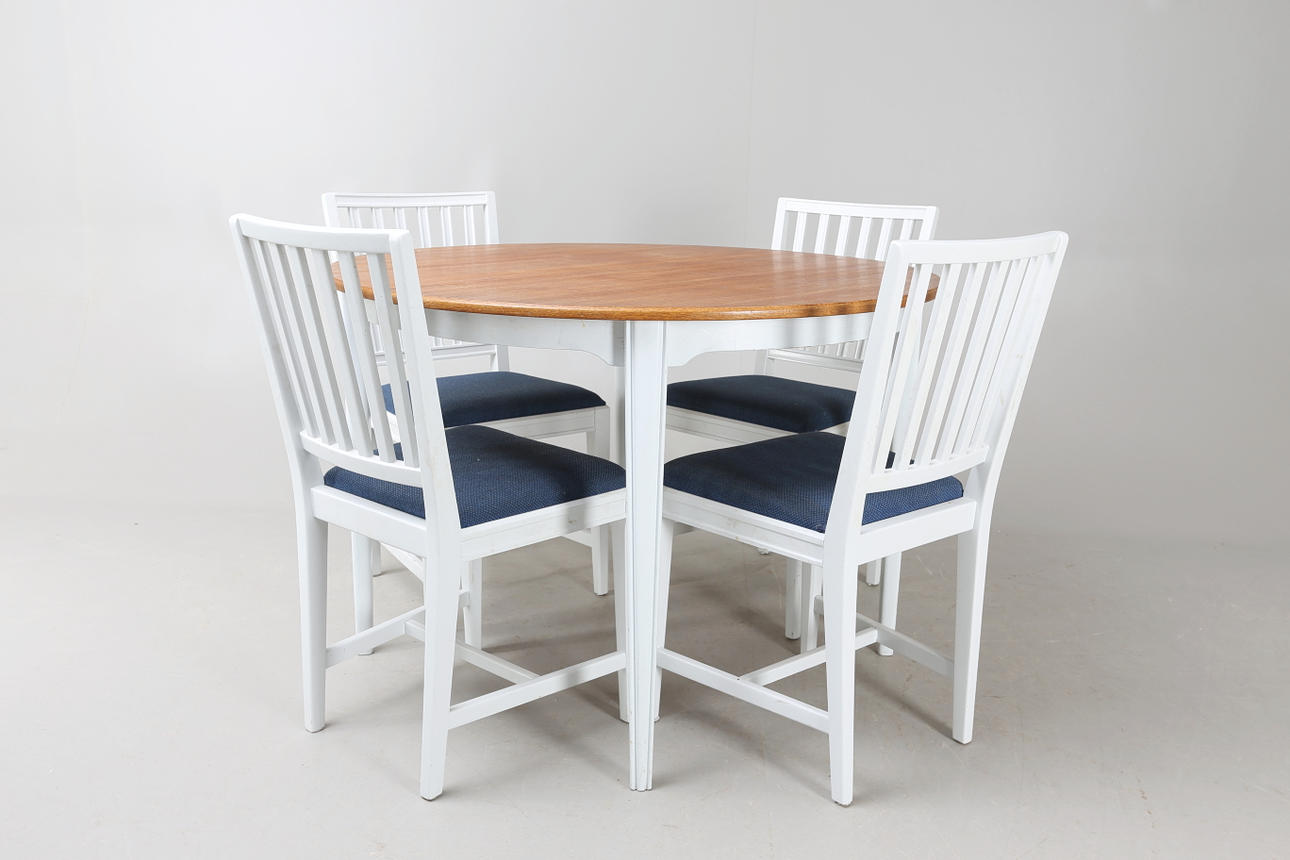 MATSALSMÖBEL, 5 delar, teak, 1900-tal.