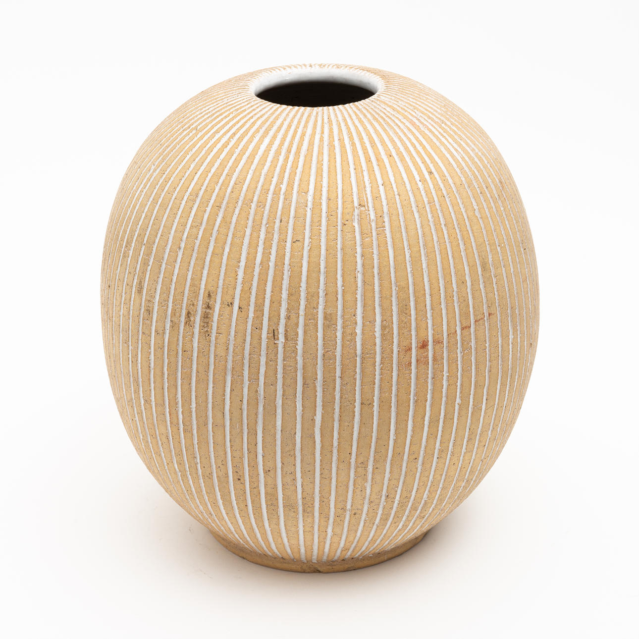 EDGAR BÖCKMAN. Vase, chamotted stoneware, signed. 1930s/40s.