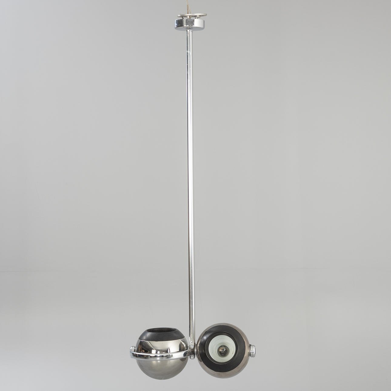 TERENCE CONRAN. Erco. Space Age chrome ceiling spotlight, 1970s.