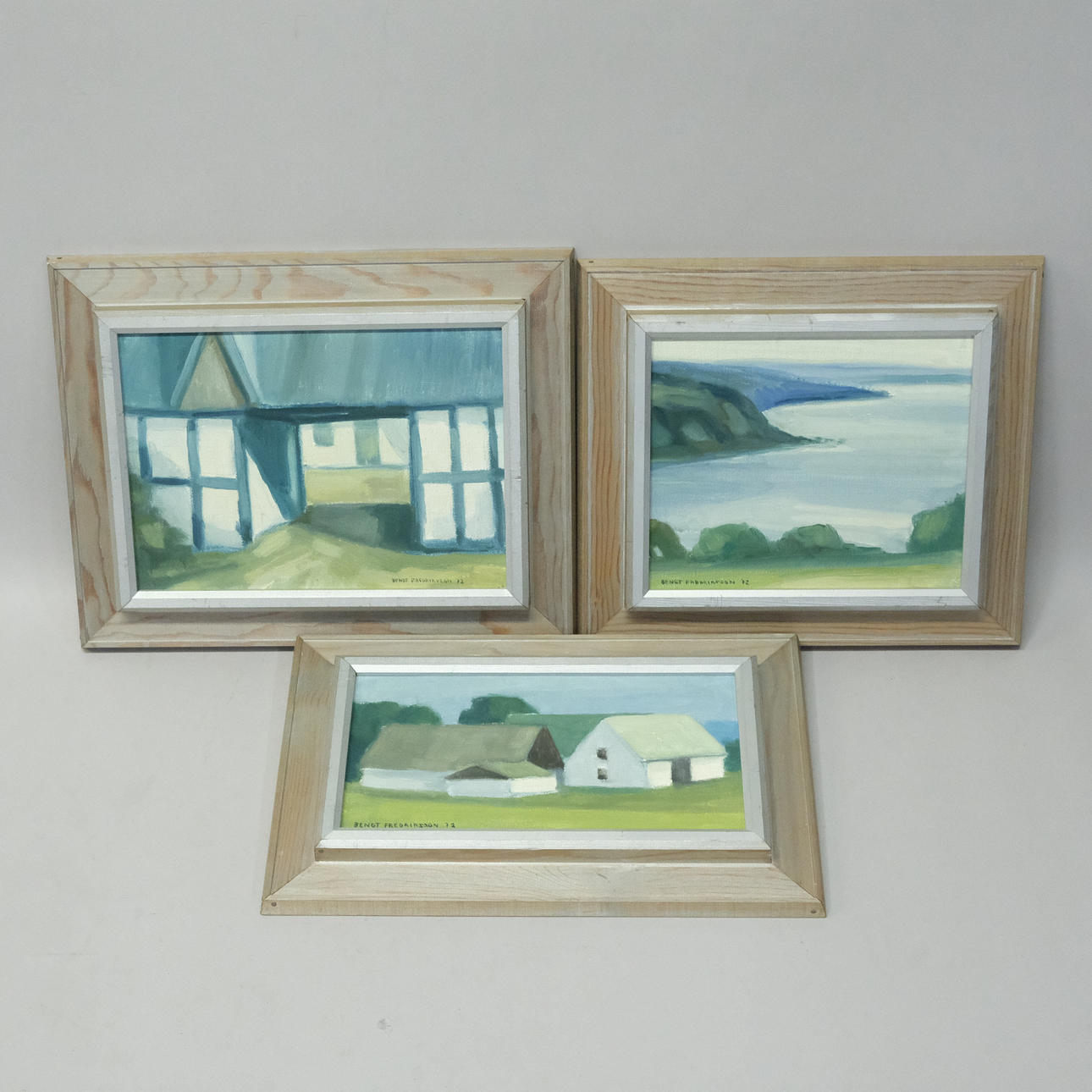 BENGT FREDRIKSSON. OLJEMÅLNINGAR, TRE STYCKEN.