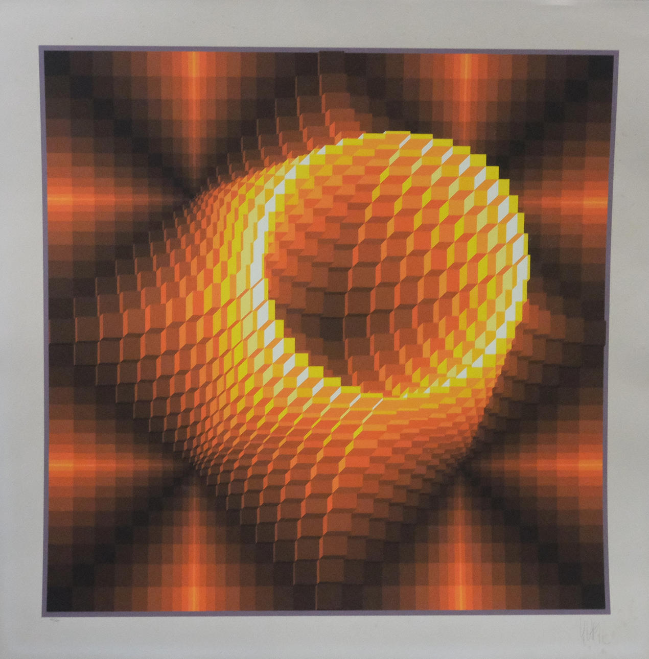 JEAN PIERRE (YVARAL) VASARELY. COLOR LITHOGRAPHY. COMPOSITION.