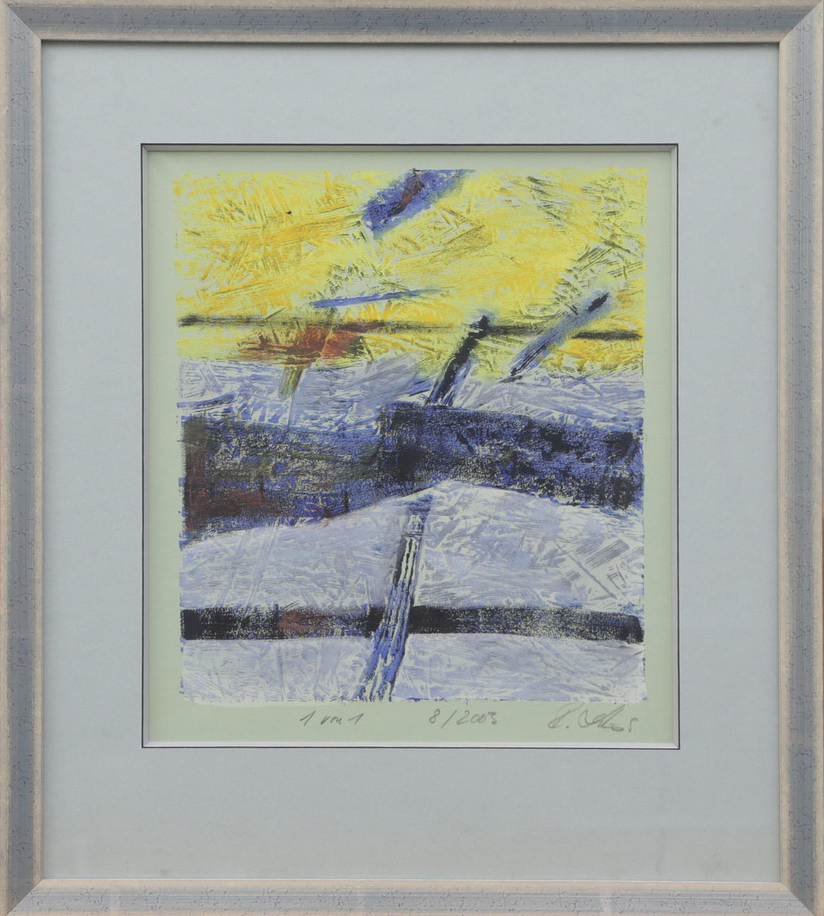 OIDENTIFIERAD KONSTNÄR. GRAPHIC SHEET, probably Germany, signed, 2003.