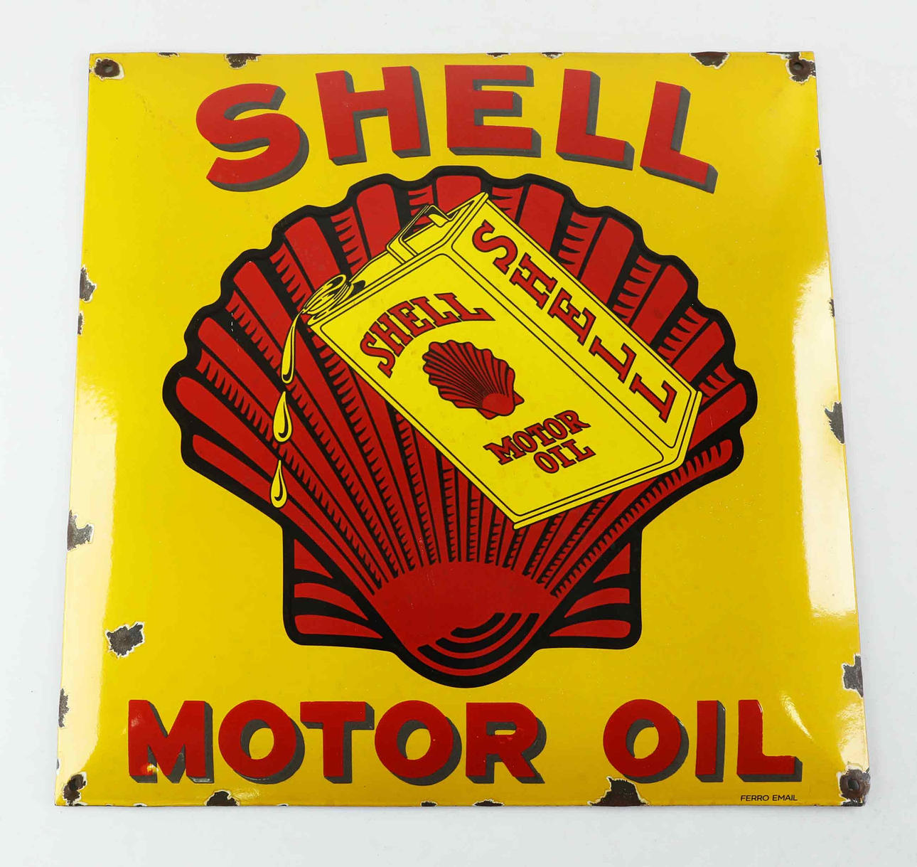 ENAMEL PLATE, Shell Motor Oil.