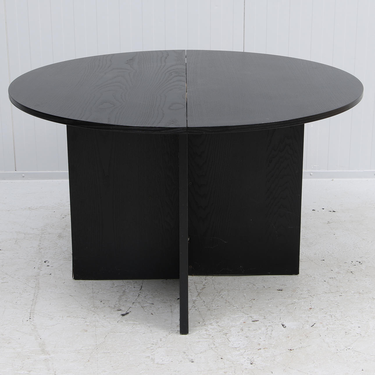 TABLE, black lacquered veneer, foldable.