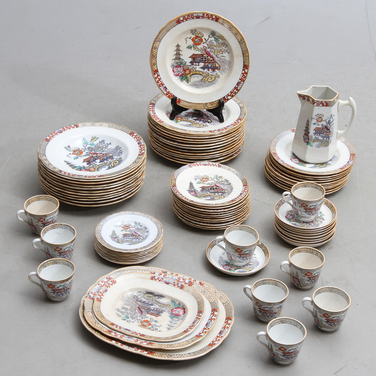 SERVIS, 67 delar, flintgods, "Japan", Rörstrand.