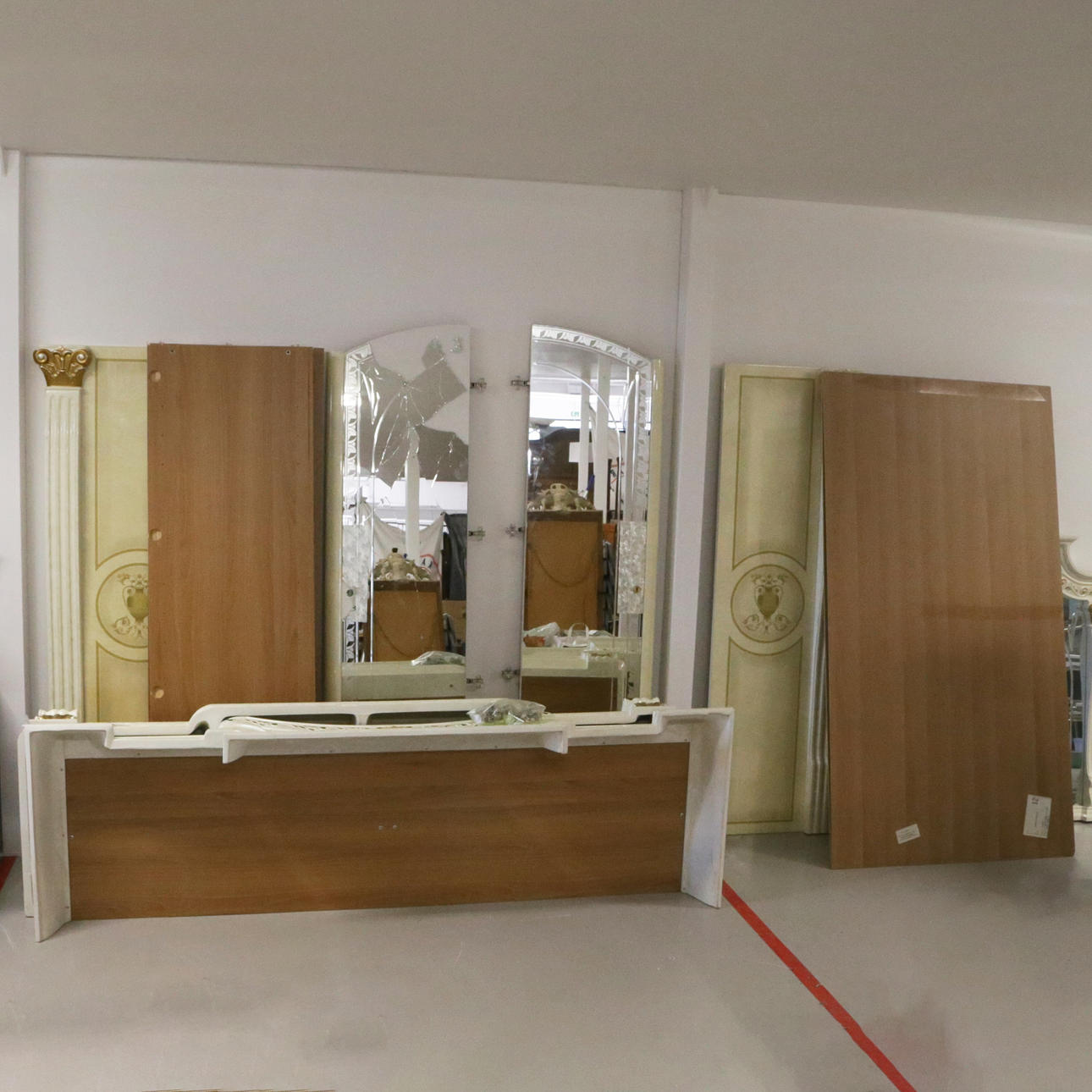 A wardrobe, Italian, unassembled.