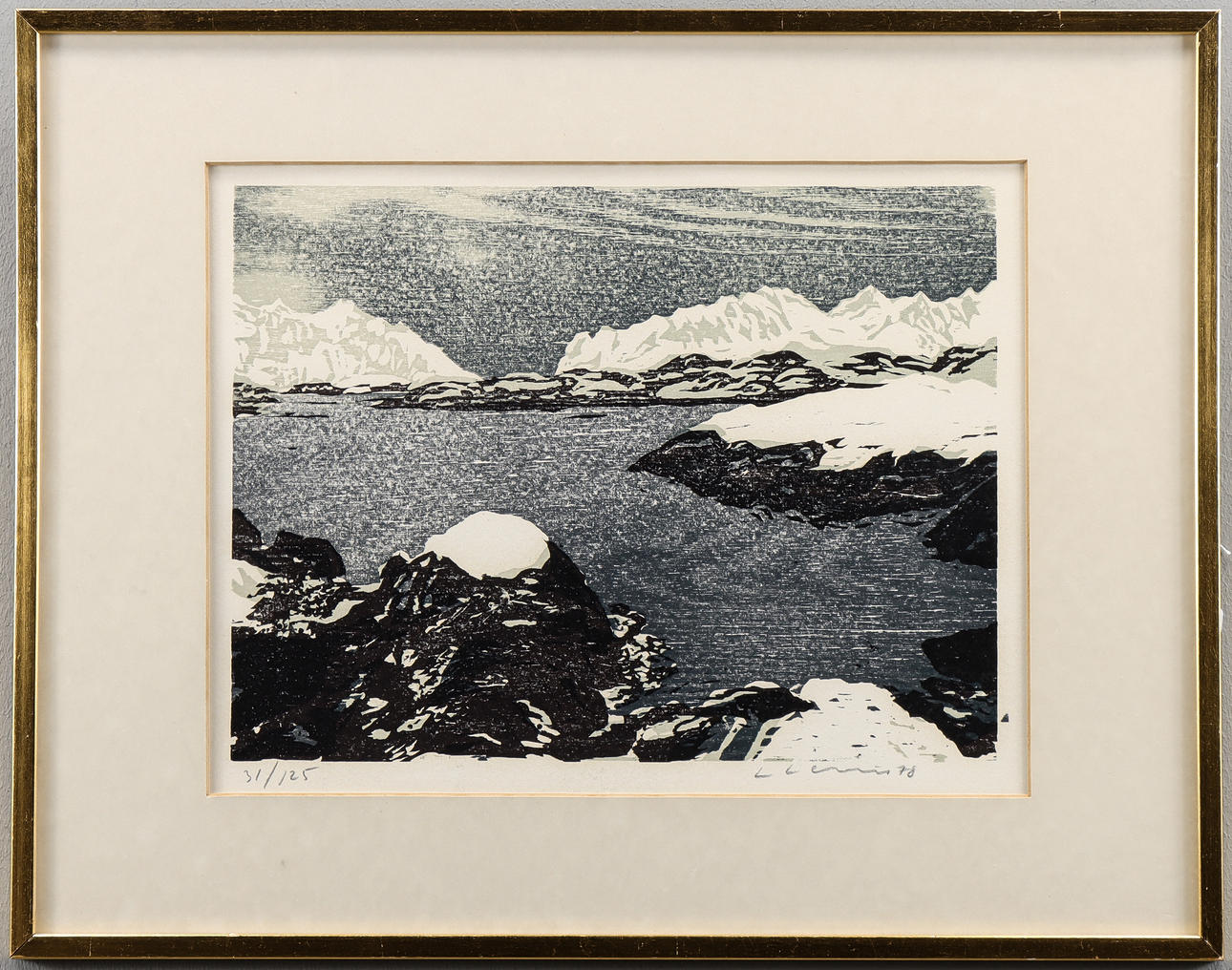 LARS LERIN. Træsnit 31/125, signeret -78.